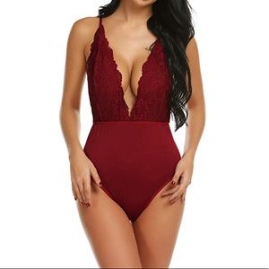 SOLD! Plunging Lace Bodysuit